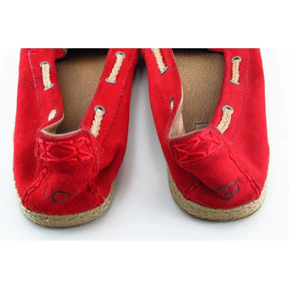 UGG Girls Espadrilles Size 6 Red Fabric Casual Slip-On Flats Lightweight Comfort